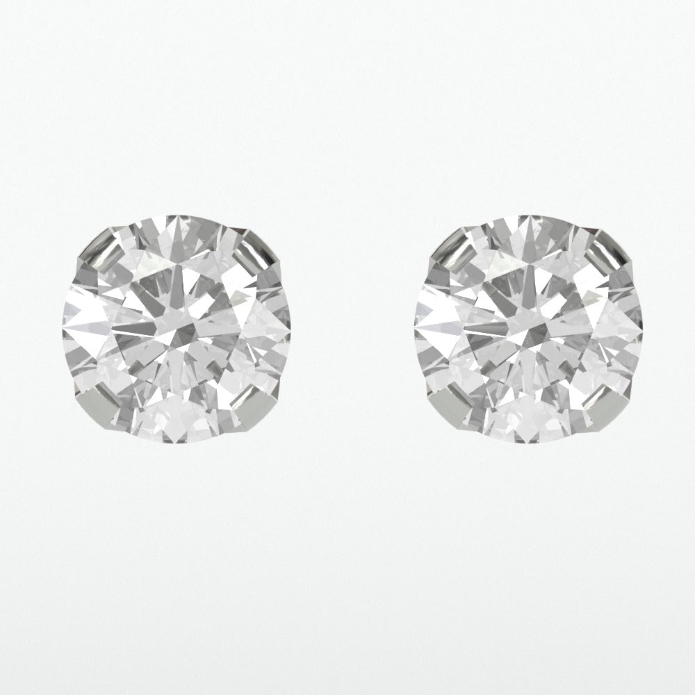 Boucles d'oreilles puces Or Blanc